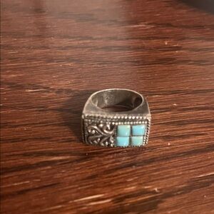 Sterling Silver and Genuine Turquoise Ring